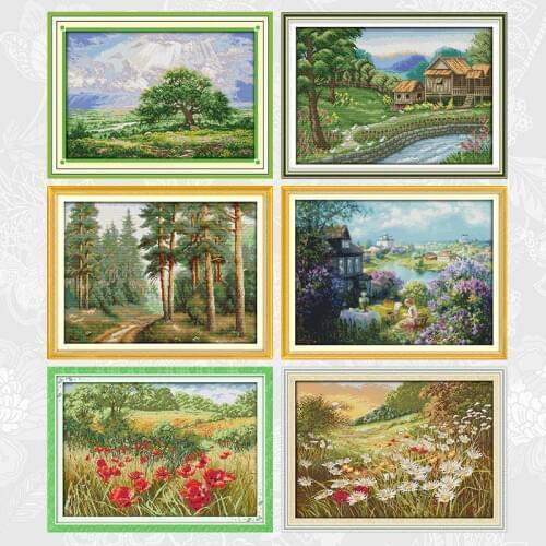 The wishing tree Cross Stitch kit Sale DMC Thread Embroidery Set Beautiful Flowers Cross-stitch DIY Handmade Home Decor Crafts