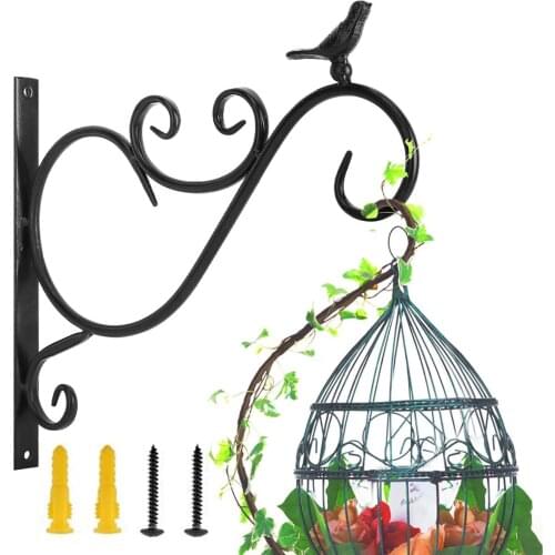 2021 Wall Hanging Hook Bracket Durable Metal Iron Retro Bird Feeder Hanger Wall Hanging Plant Bracket Balcony Home Decor New