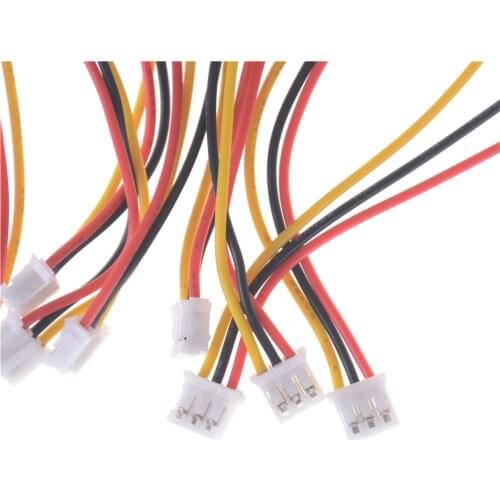 New and high quality 10PCS/LOT 200MM PCB Cable Mini Micro JST 2.0mm PH 3-Pin Connector plug with Wires Cables