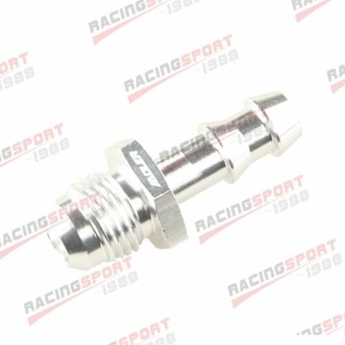 -6AN AN6 Male Flare To 8mm Barb Straight Hose Fitting Adapter Silver