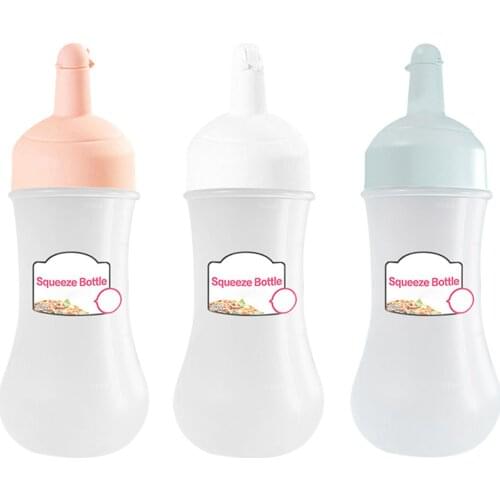 Plastic Scale Condiment Squeeze Bottles With Twist On Cap Lids Squirt Out Ketchup Dispenser Bottles Kitchen Gadget