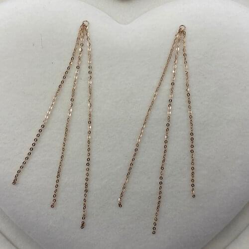 Sinya Au750 18k Gold Earring Tassel Women DIY Jewelry Accessrioes Length 8cm weigh about 0.45gram