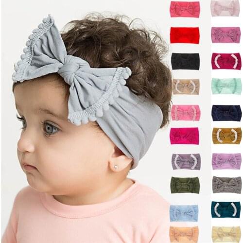 2019 Brand Baby Hairband Soft Cotton Baby Girls Kid Toddler Bow Tassel Hairband Headband Turban Big Knot Head-Wrap