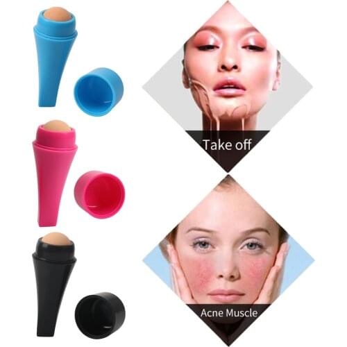 Oil Absorbing Facial Roller Skin Care Oil Control Rolling Stick Ball At-Home Volcanic Face Roller Face Skin Care Tool