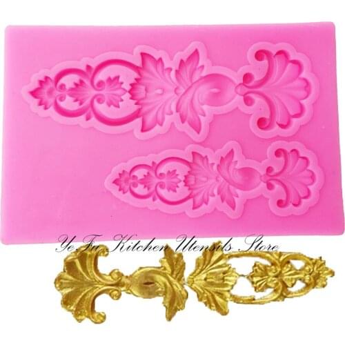 Lace pattern Silicone fondant mould cake decorating tools chocolate gumpaste mold lace border molds T1054