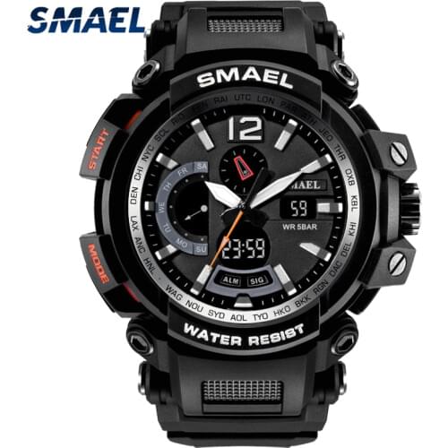 SMAEL 1702 Mens Watches Top Brand Luxury Military Sports Quartz Watch Men LED Waterproof Wristwatches relogio masculino