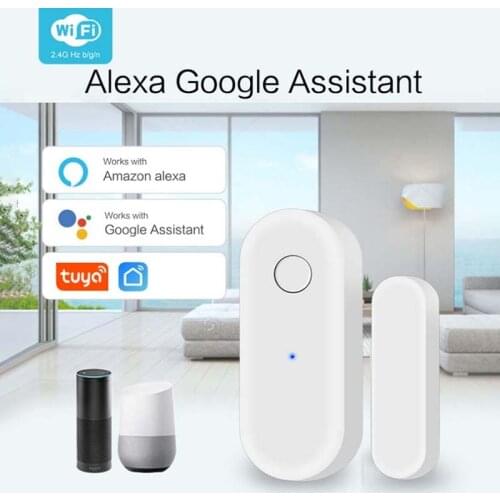 Tuya Smart WiFi Door Sensor Window Sensor Door Magnetic Independent Alarm Detector Smart Home Security System APP Remote Push