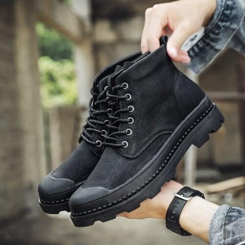 Zapatos Informales De Hombre Coturno Men Leisure Shoes Boty Black Casual Man Fashion Mens Causal Leather Spring Hot Sale