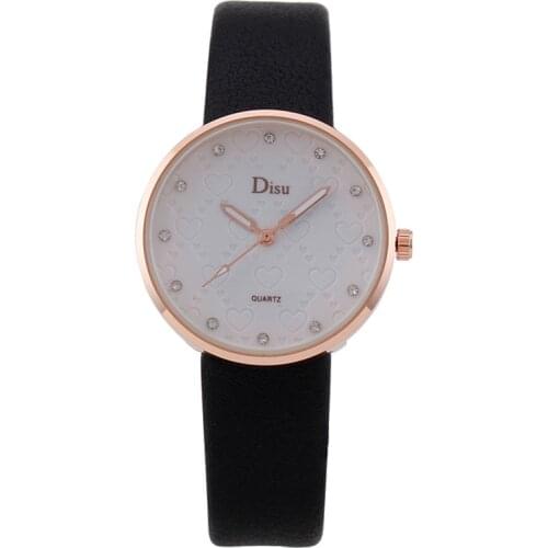 Casual Fashion Rhinestone Leather Bracelet Wristwatches For Women Dress Watches female clock