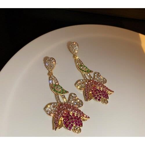 High Quality For Women Earrings Flowers 2021 New Luxury Jewelry Retro Pendant Tassels Gift