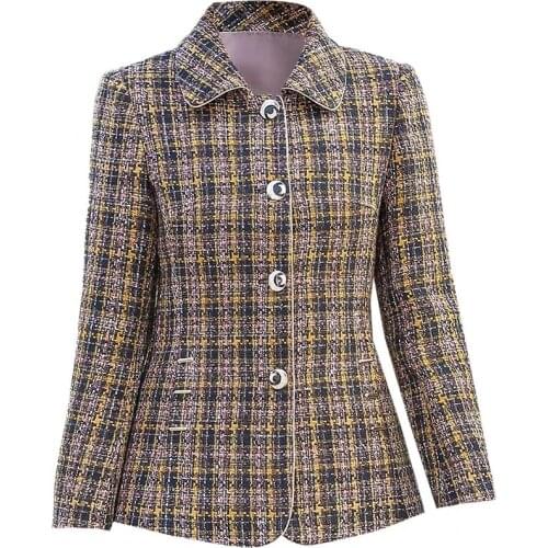 Mother Spring Autumn Suit Jacket Women2021New Small Fragrance Large Size Coat Middle-Aged Elderly Small Suit Outwear Female L791