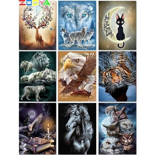 ZOOYA diamond embroidery animal diamond painting cross stitch pattern picture diamond mosaic furniture decoration SP204