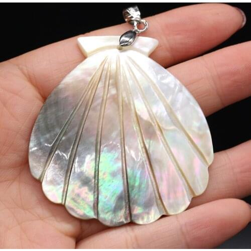 1pcs High Quality New Natural Shell Charms Pendants for DIY Necklaces Earrings Jewelry Women Trendy Gifts Size 50x55mm