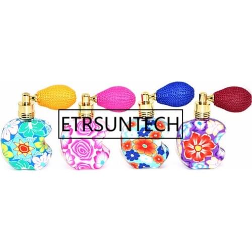 10ml Empty Perfume Bottles Refillable Bottle Spray Polymer Clay Spray Scent Pump Case Travel Portable Random Color F1197