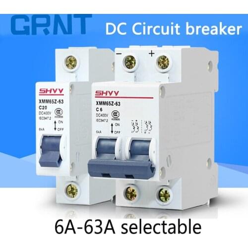 2P 6A-63A DC400V Circuit breaker MCB C curve 6A 10A 16A 20A 25A 32A 40A 50A 63A