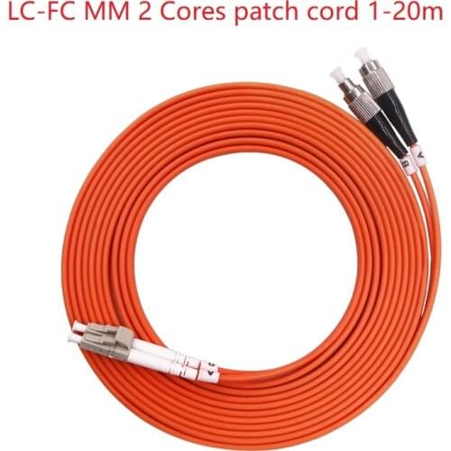 5 PCS 1-20M LC-FC UPC 2 cores Multi-mode 9/125 Patch Cord Optical Fiber Pigtail Jumper FTTH Fiber Optic Jumper
