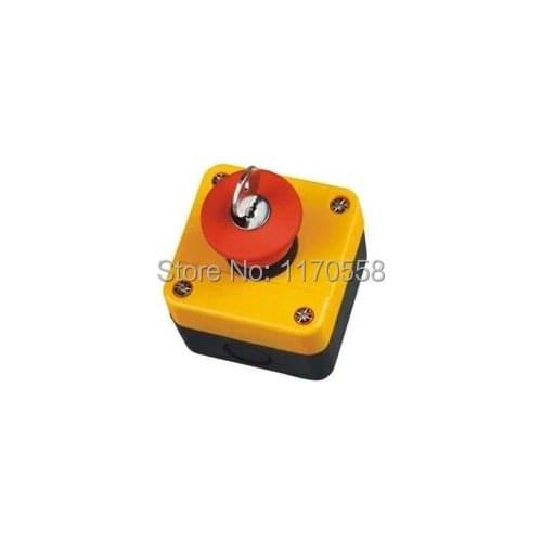 Emergency stop e-stop pushbutton box key mushroom switch with two contactors