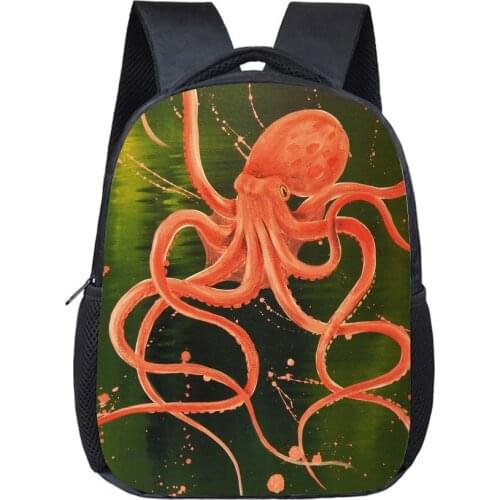 Ocean Octopus Print Kindergarten School Bags Mini Little Boys Girls Backpack Small Nursery Preschool Bookbags