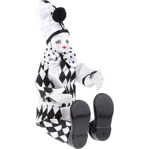Porcelain Clown Model Hanging Feet Clown Doll Collection Circus Props, G