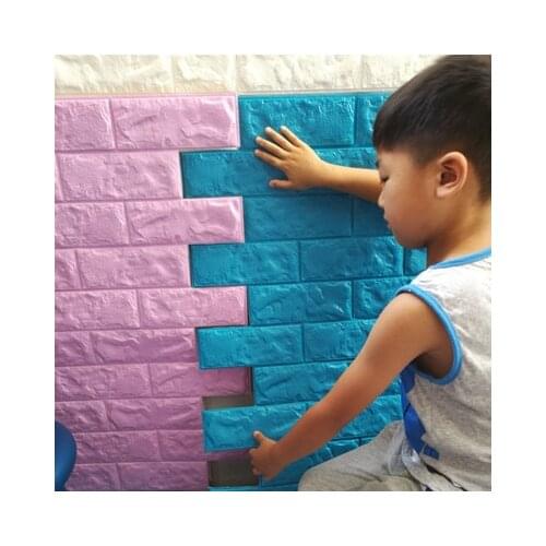Hot Sale PE Foam 3D Wallpaper DIY Wall Stickers Wall Decor Embossed Brick Stone Wallpaper Room House 60 X 60X1 cm Poster