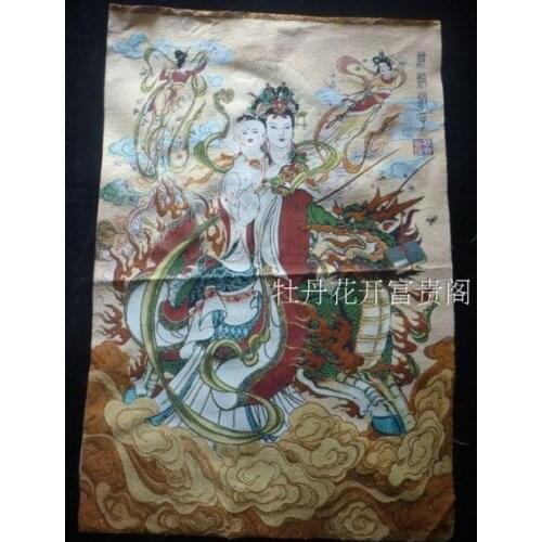 Chinese Antique collection the Thangka embroidery Goddess of mercy diagram /5