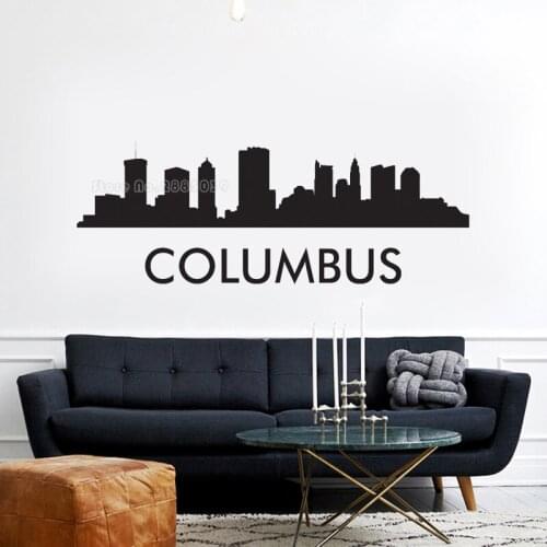 Columbus Ohio Skyline City Silhouette Wall Decal Vinyl Art Sticker For Bedroom Libraries Office Decor Removable Murals LL2555