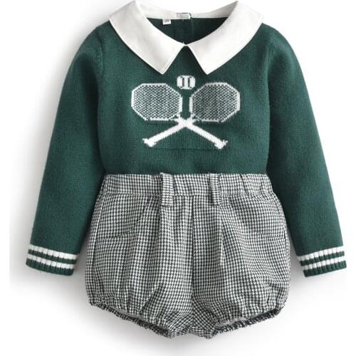 Baby Boy Set Knitwear Clothing 2021 New Boy Brand Outfit Toddler Girl Knit Sweater+ Shorts Suit kids Winter Clothes for Children