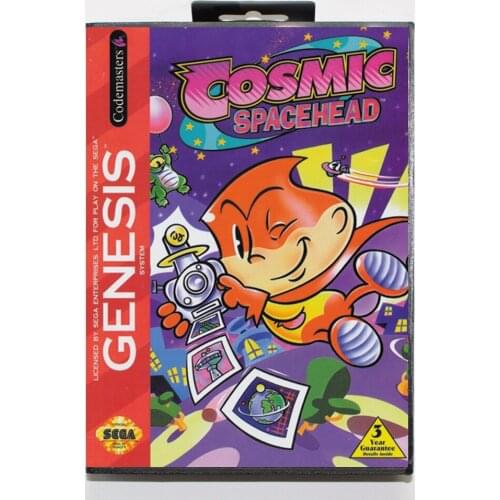 Cosmic Spacehead with Retail Box 16bit MD Game Card For Sega Mega Drive/ Genesis