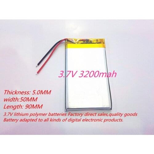 Size 505090 3.7V 3200mah Lithium polymer Battery With Board For MP3 MP4 PS Diital Products