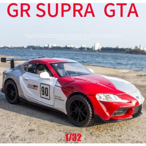 Hot 1:32 scale wheels diecast car metal model with light and sound JDM toyota gr Supra gta sport car pull back vehicle alloy toy