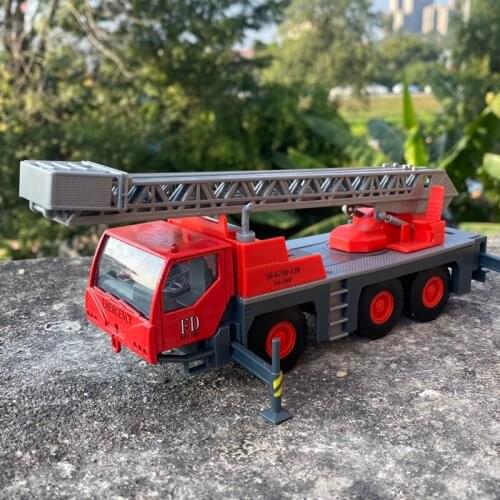 1:43 Diecast Vehicles Ladder Truck Rescue Vehicle Model Car Kids Toys Boys Collect Ornaments