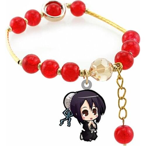 Cartoon Acrylic bracelet Bleach Anime charm Bracelets Red crystal beads Elastic Bracelets cute Jewelry for girls SS505
