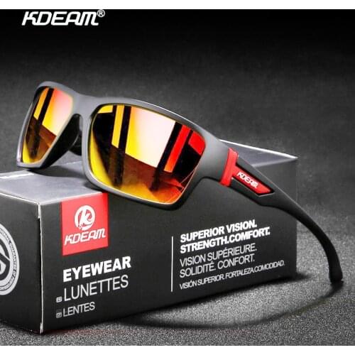 KDEAM Outdoor Polarized Sunglasses Men Sport Style Sun Glasses High Quality Polaroid Lens Goggles Fashion Shades Male Gafas M12