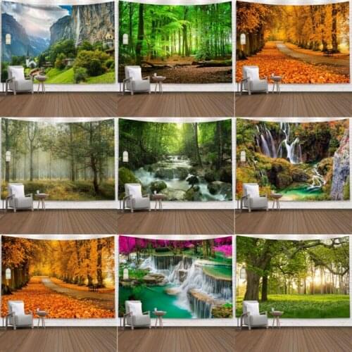 2020 New Forest River Tapestry Wall Hanging Bedspread Hippie Gypsy Throw Cover Home Decor 95x73cm