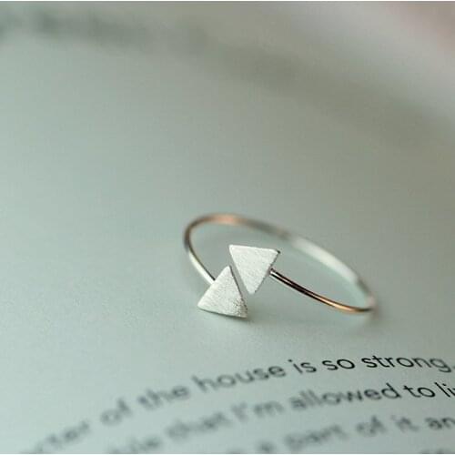 New Arrivals Silver Color Triangle Rings for Women Adjustable Wedding Ring Fashion Jewelry