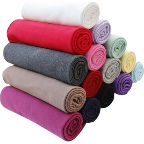 Width 68'' Solid Color Comfortable Simple Elastic Cotton Knitted Fabric By The Half Yard For Casual Wear T-Shirt Dress Material