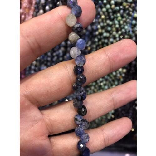 Wholesale 2string of 15.5" 100% Natural Multi Kyanite Bead 6mm Faceted Round Tear Drop Gem Stone Loose Beads for Jewelry