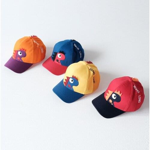Autumn Spring Baby Baseball Caps Lovely Cartoon Dinosaur Sun Hats Kids Boys Girls Summer Beach Hats