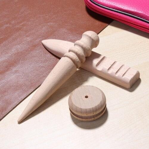 Multi-Size Wood Solid Wood Round Burnishing Edge Slicker Leather for Polished Edge Leather Craft Working Tool Dropship