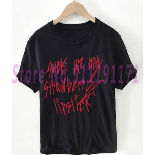 Pop Yungblud t shirt Unisex Harajuku strawberries Tops 100% Cotton T-shirt letters Graphics Pluse Size clothes female/Man