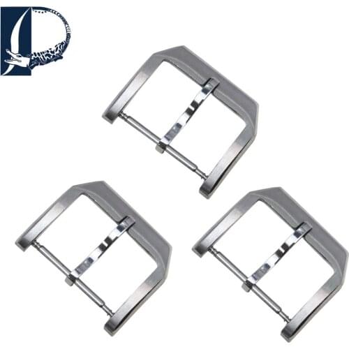 PSENO Silver18mm Stainless Steel Pin Tang Buckle Fiber Drawing Process Watch Clasp For IWC Portofino Chronogroph Band Strap