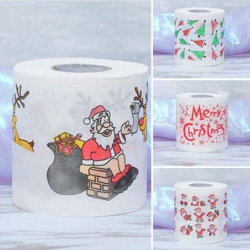 Christmas Toilet Roll Paper Home Santa Claus Bath Toilet Roll Paper Christmas Supplies Xmas Decor Tissue Roll 10*10cm Decor