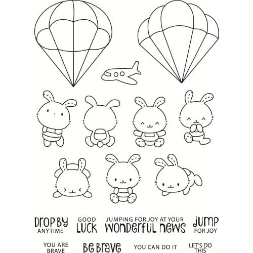 11x16 Cute bunny Transparent Clear Stamps Silicone Seals for DIY scrapbooking photo album Card Making