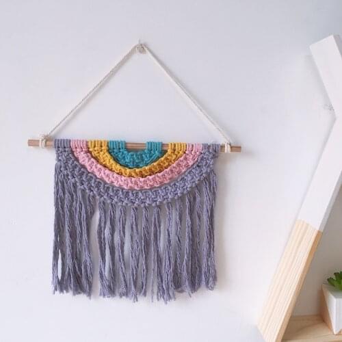 Nordic Handmade Woven Cotton Rope Tassel Tapestry Wall Hanging For Kids Room Bedroom Home Walls Decor Photography Props