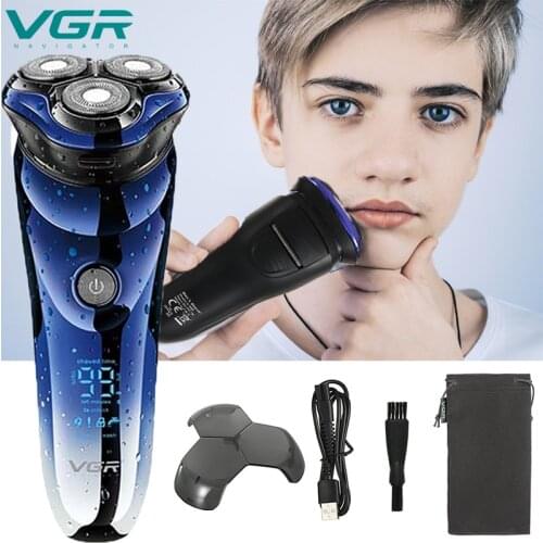 VGR Electric Shaver Face Shaver 3D Electric Razor for Men Washable USB Rechargeable Shaving Beard Machine Shaver V-305