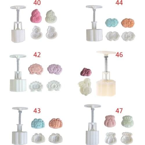 1/2pcs Hand Press Cookie Stamp Moon Cake Decor Mould Barrel Mooncake Mold 50g