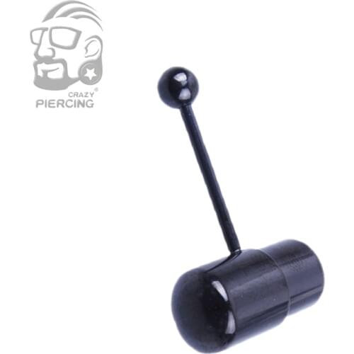 1 pcs 14G Fashion Vibrating Tongue Body Jewelry Black Plating 316L Stainless Steel Tongue Piercing Barbell Ring