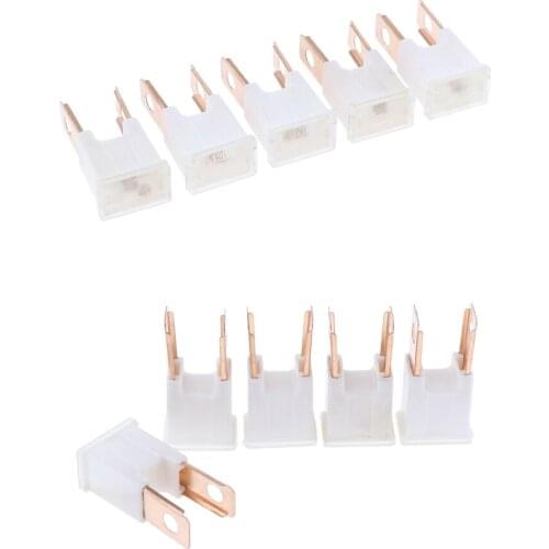 10 Stu Vehicle FLK M 32V Male Straight Long PAL Fuses 120A (Brown)