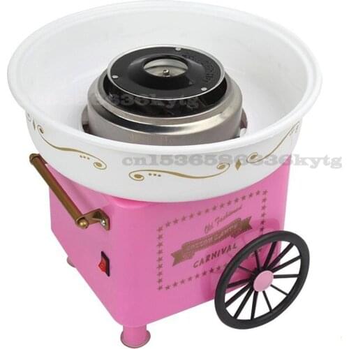 110V/220V Marshmallow Machine Retro Trolley Mini DIY Cotton Candy Manufacturing Outdoors Portable Marshmallow Candy Machine