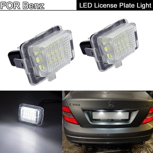 2Pcs LED License Plate Light Number Plate Lamp For Benz C-Class W204 S204 E-Class W212 S212 C207 CL-Class C216 S-Class W221